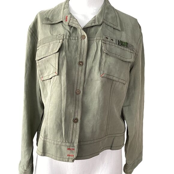 Chico’s silk linen crop jacket size 2 .  0575 - Picture 1 of 8